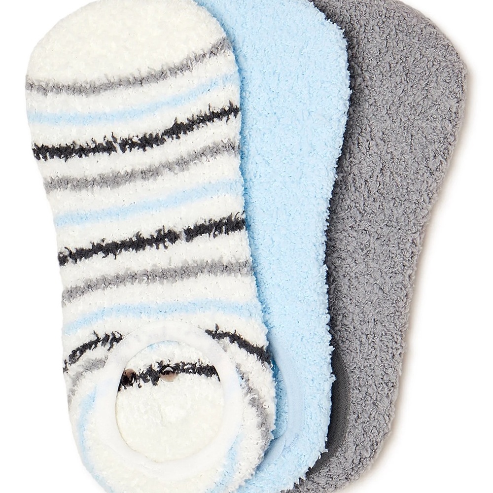 Jessica Simpson Cozy Liners Striped and Solid Fuzzy Socks Set